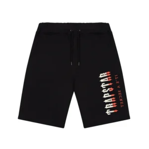 OVERSIZED DECODED SHORTS - BLACK-RED GRADIENT