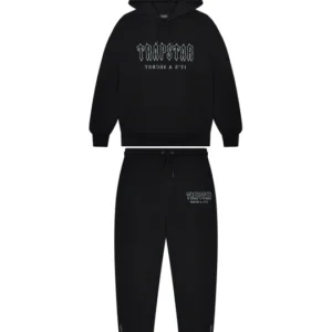 DECODED SOLID CHENILLE HOODED TRACKSUIT - BLACK-BLUE