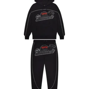 SHOOTERS ARCH PANEL HOODIE TRACKSUIT - BLACK-RED